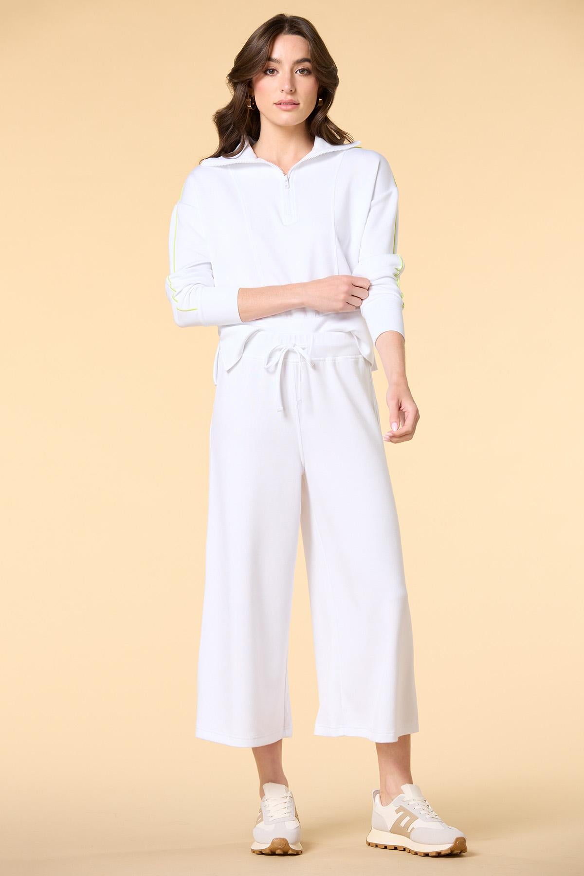 Versona lime light quarter zip pullover BRIGHT_WHITE