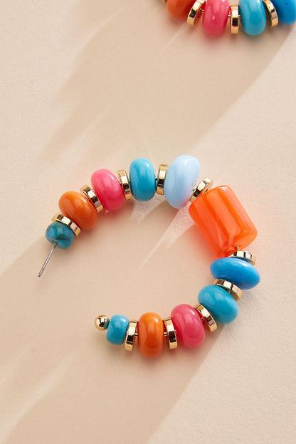 Versona multicolor lucite beaded hoop earrings MULTI_SPRING
