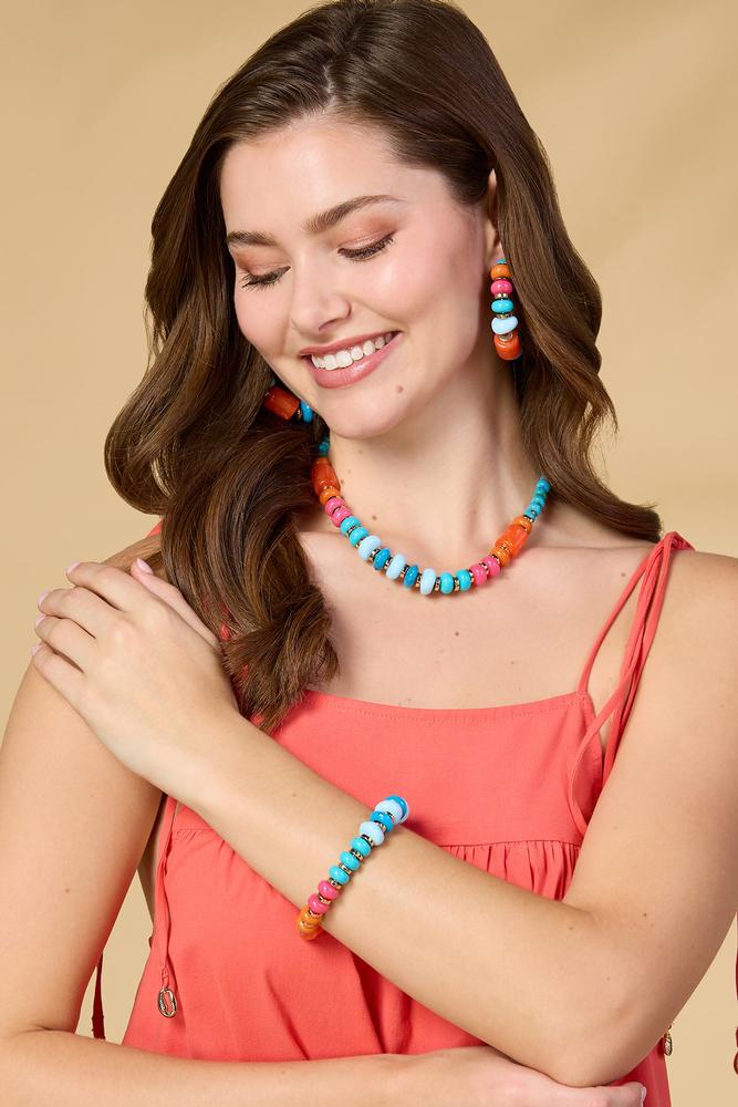 Versona multicolor lucite beaded necklace MULTI_SPRING