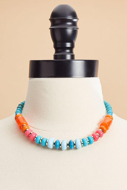 Versona multicolor lucite beaded necklace MULTI_SPRING