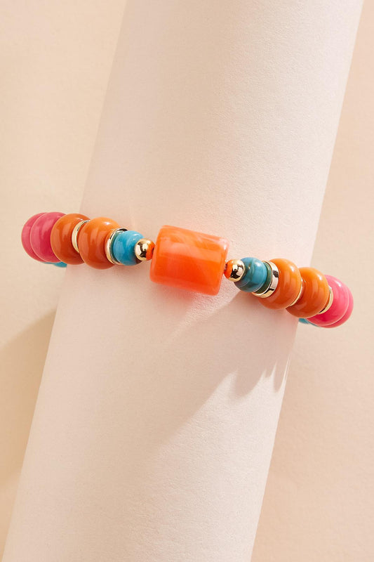 Versona multicolor lucite beaded stretch bracelet MULTI_SPRING