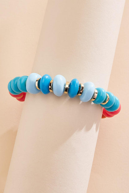 Versona multicolor lucite beaded stretch bracelet MULTI_SPRING