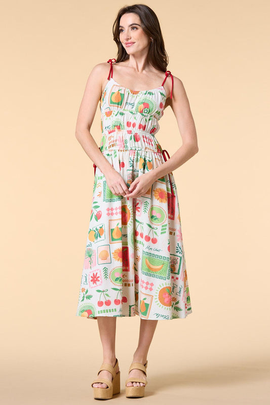 Versona pretty passion fruit midi dress WHITE_MULTI