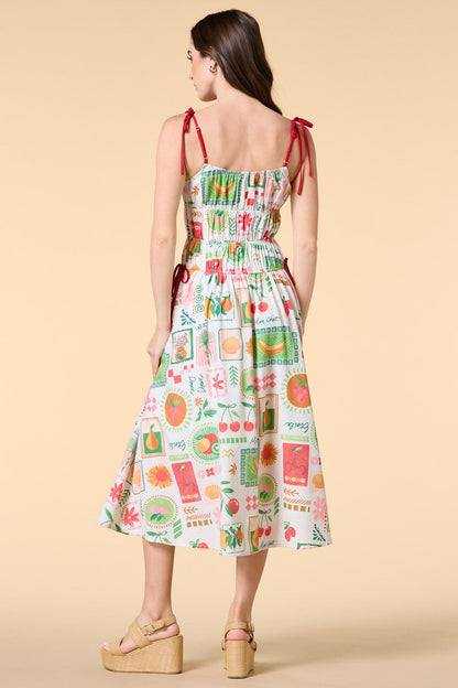 Versona pretty passion fruit midi dress WHITE_MULTI