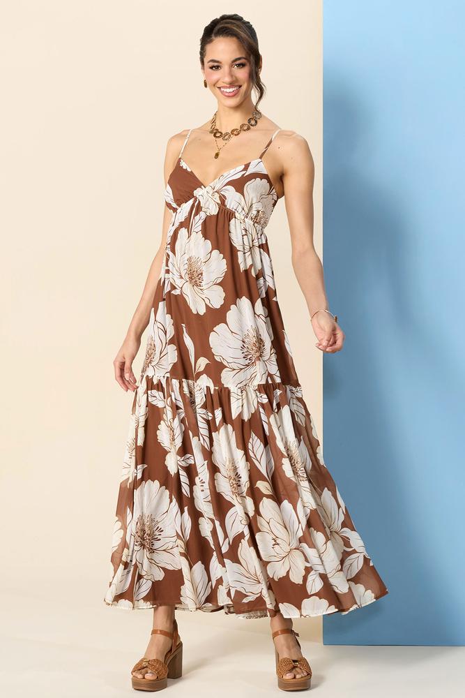 Versona earth tone maxi dress BROWNBEIGE_MULTI