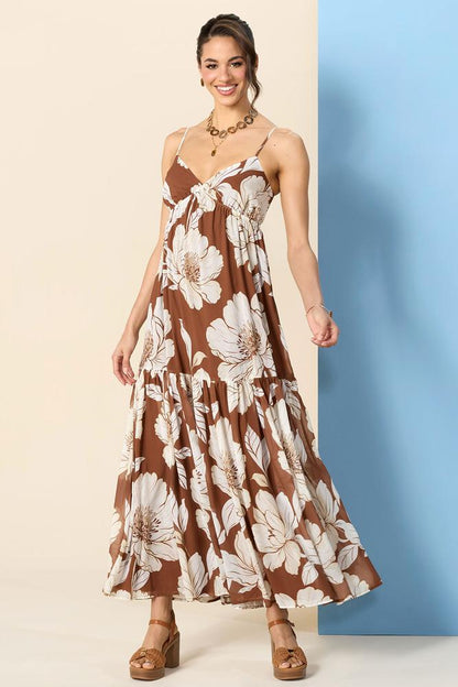 Versona earth tone maxi dress BROWNBEIGE_MULTI