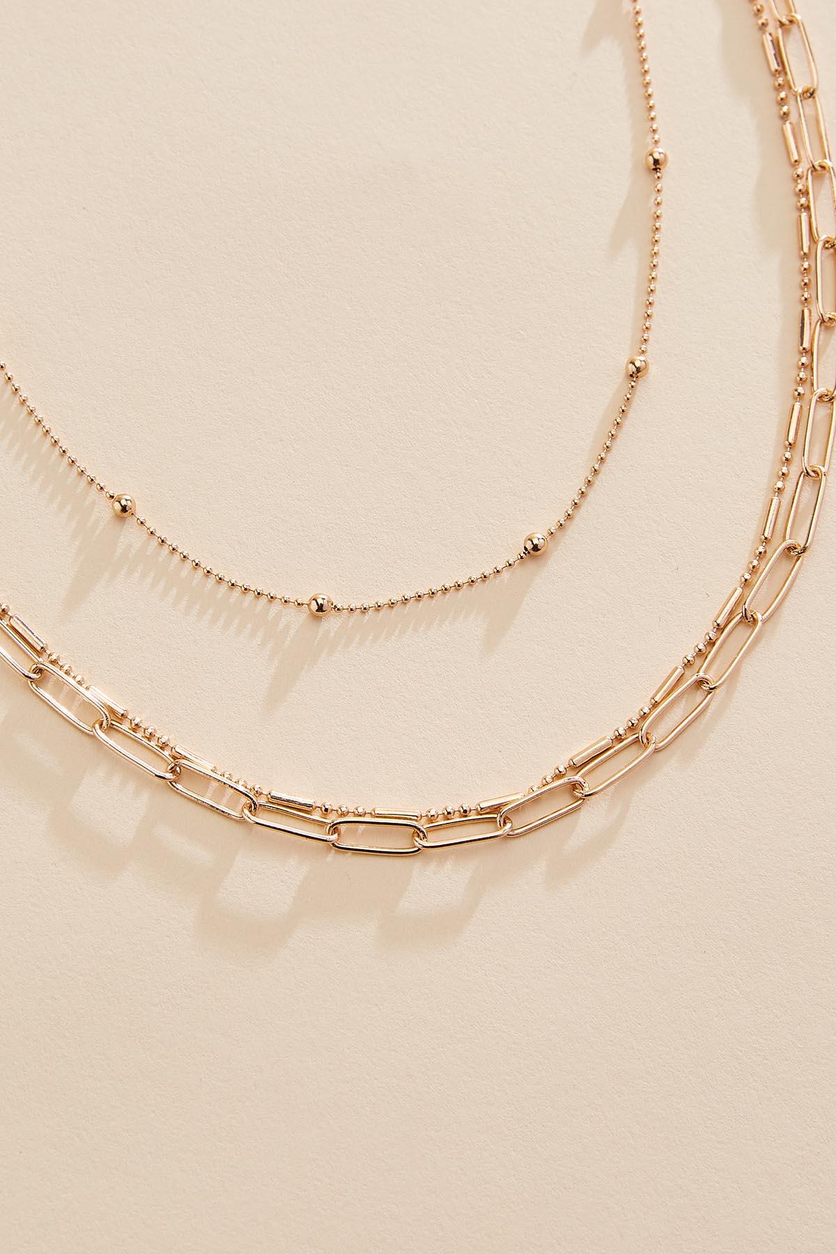 Versona mixed chain layered necklace GOLD