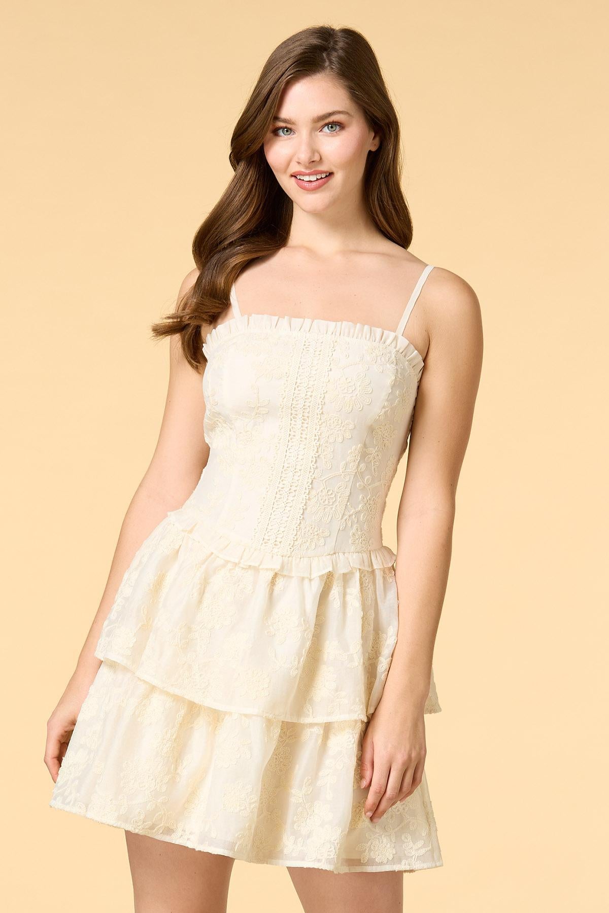 Versona sew fresh mini dress CREAM