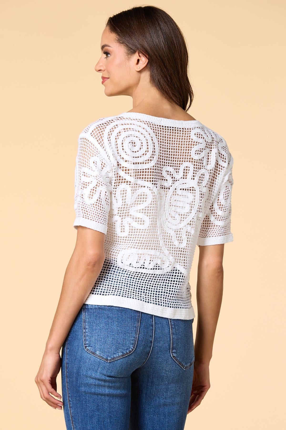 Versona breezy day crochet top IVORY