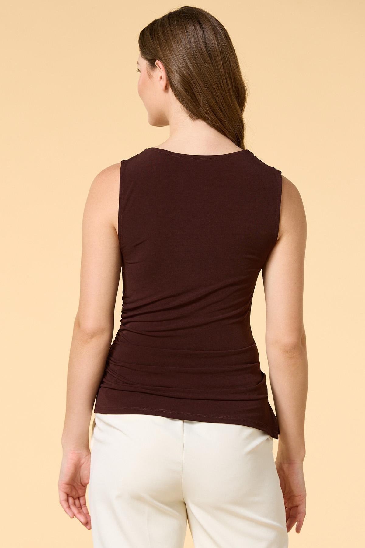 Versona made you look embellished tank BROWN