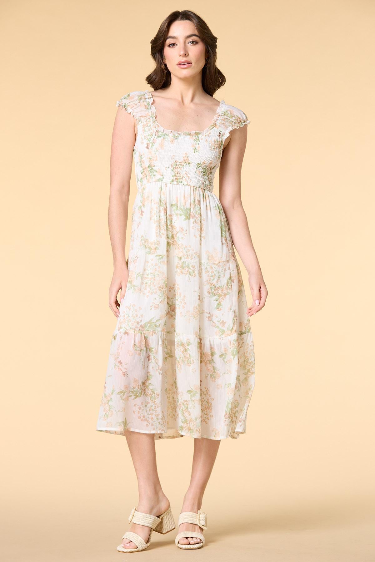 Versona tier in the life midi dress BROWNBEIGE_MULTI