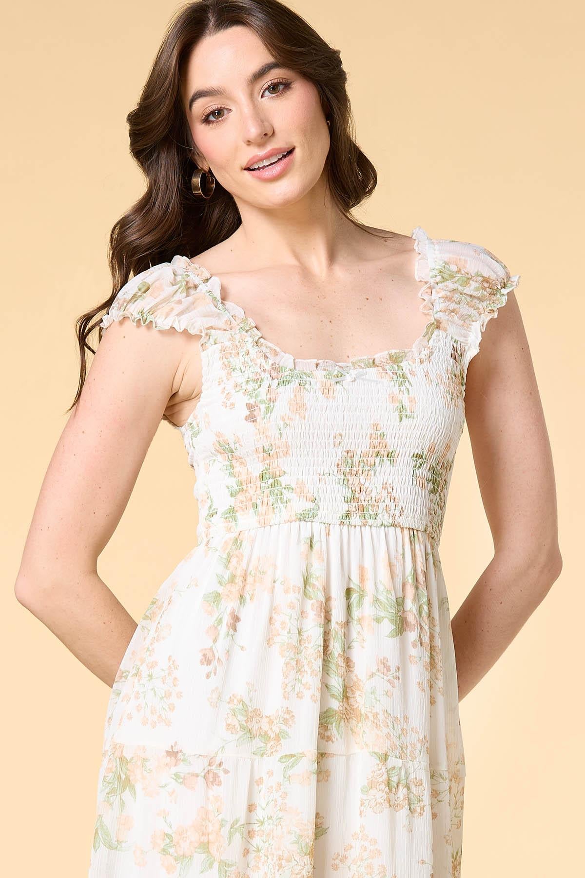 Versona tier in the life midi dress BROWNBEIGE_MULTI
