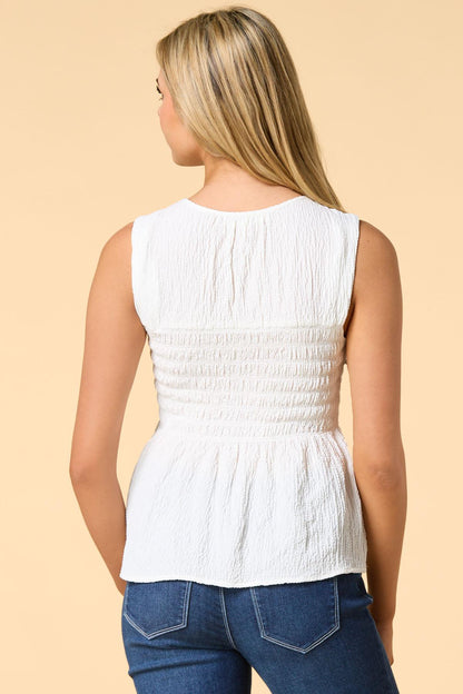 Versona smock out tank WHITE