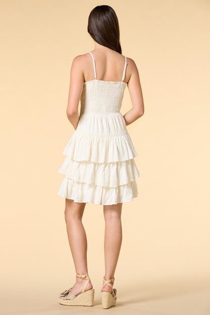 Versona sew in love mini dress CREAM
