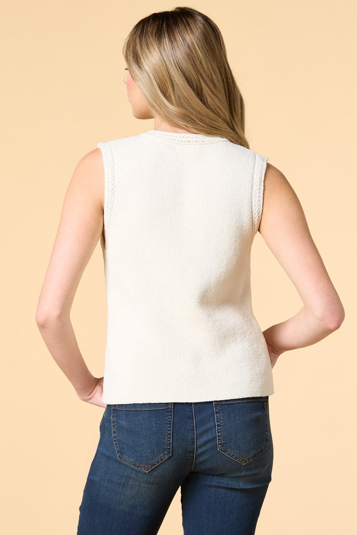 Versona cast a shell sweater vest CREAM
