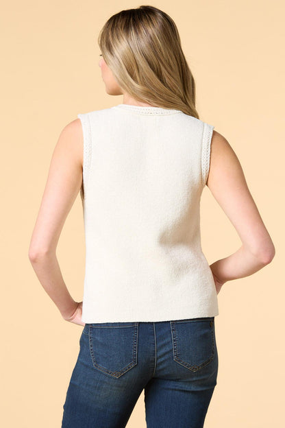 Versona cast a shell sweater vest CREAM