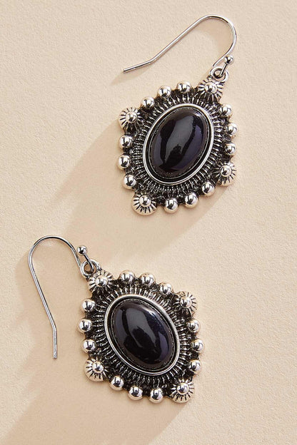 Versona western lucite stone dangly earrings IDEAL_BLACK