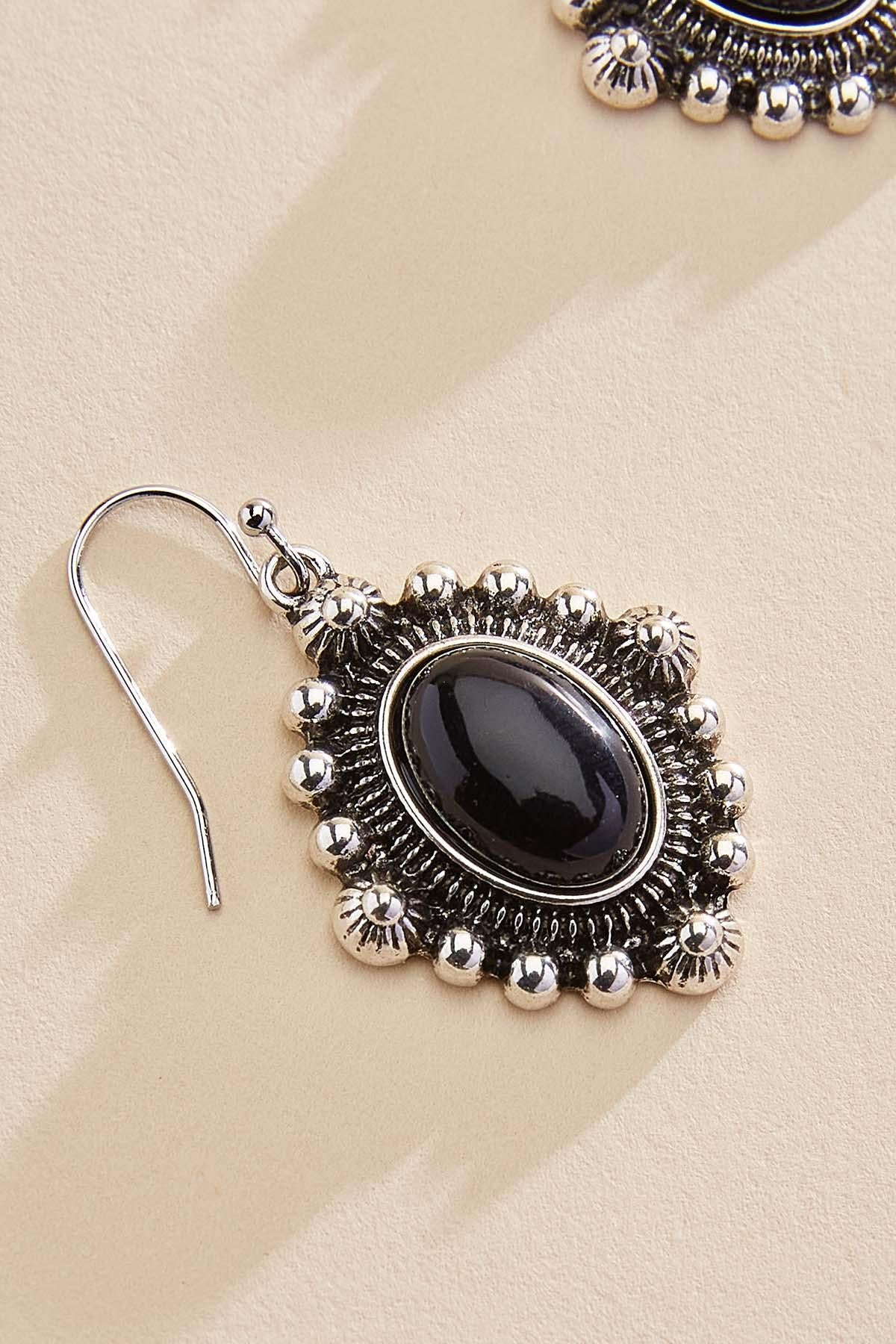 Versona western lucite stone dangly earrings IDEAL_BLACK