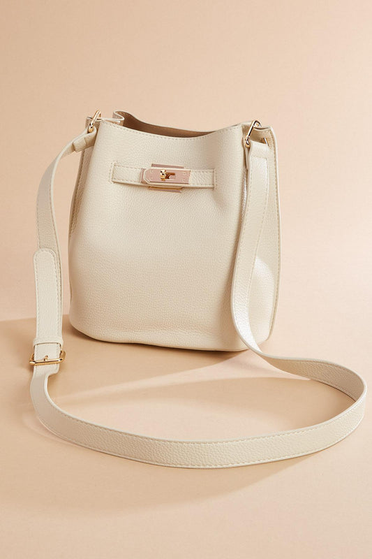 Versona ivory faux leather bucket bag IVORY
