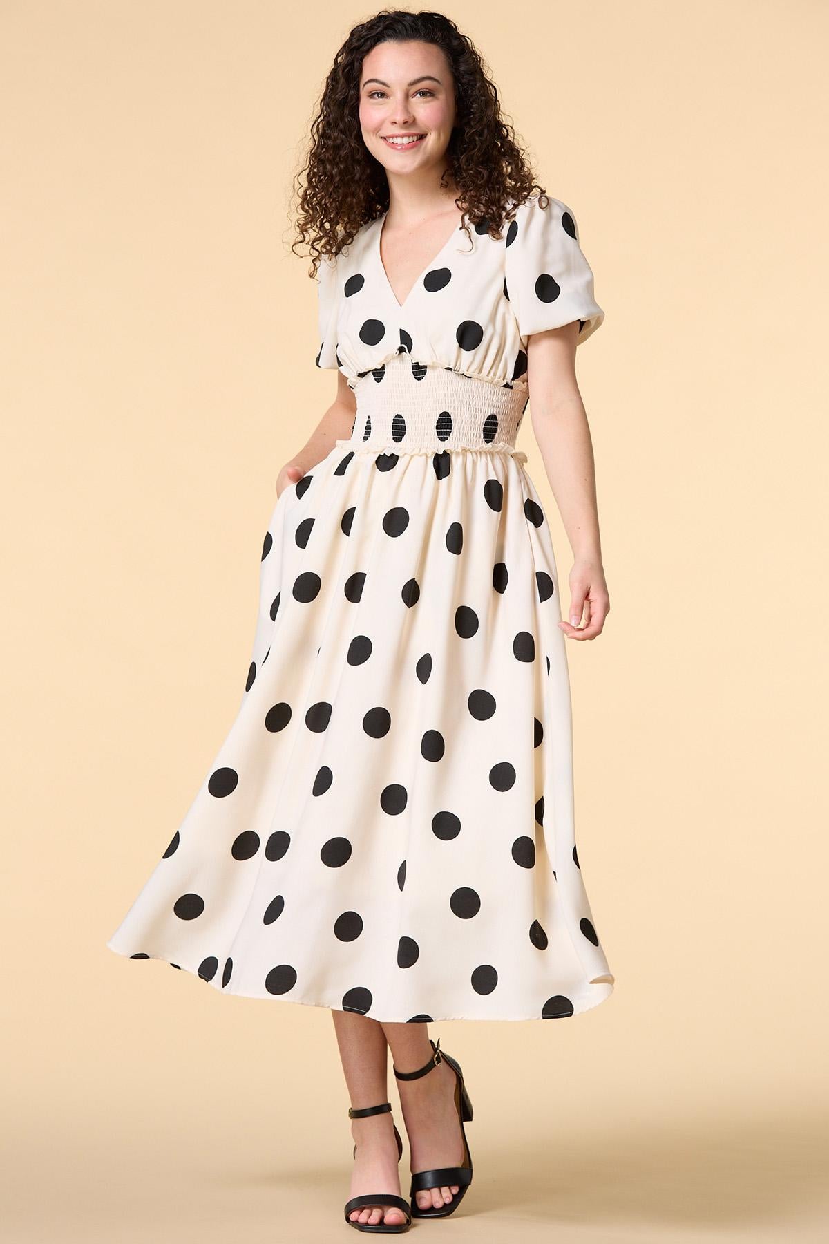 Versona hot spot maxi dress BLACK_WHITE_PATTERN