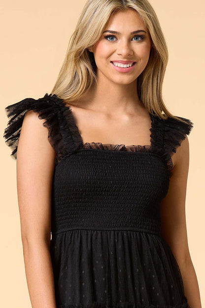 Versona clip show mesh maxi dress BLACK