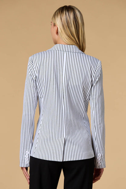 Versona fine line ponte blazer BLACK_WHITE_PATTERN
