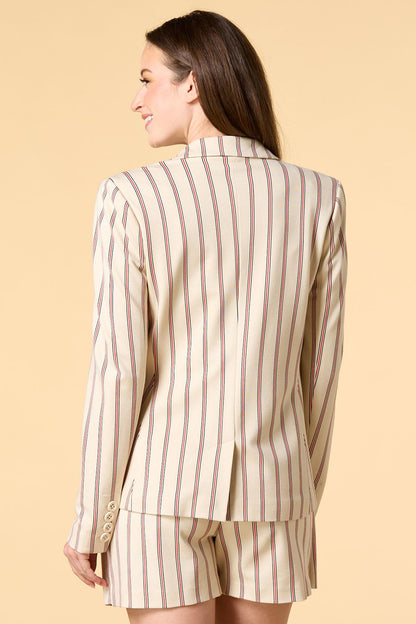Versona fine line ponte blazer BLACK_WHITE_PATTERN