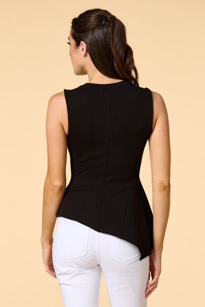 Versona lean on me asymmetric tank BLACK