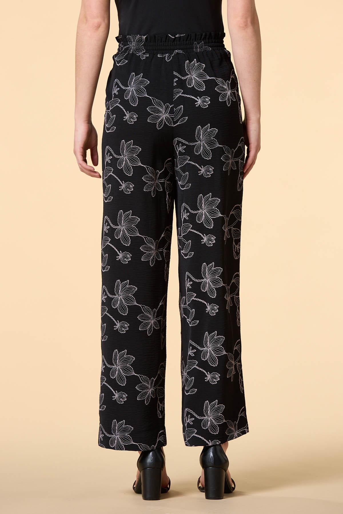 Versona hook me up embroidered pants BLACK_WHITE_PATTERN