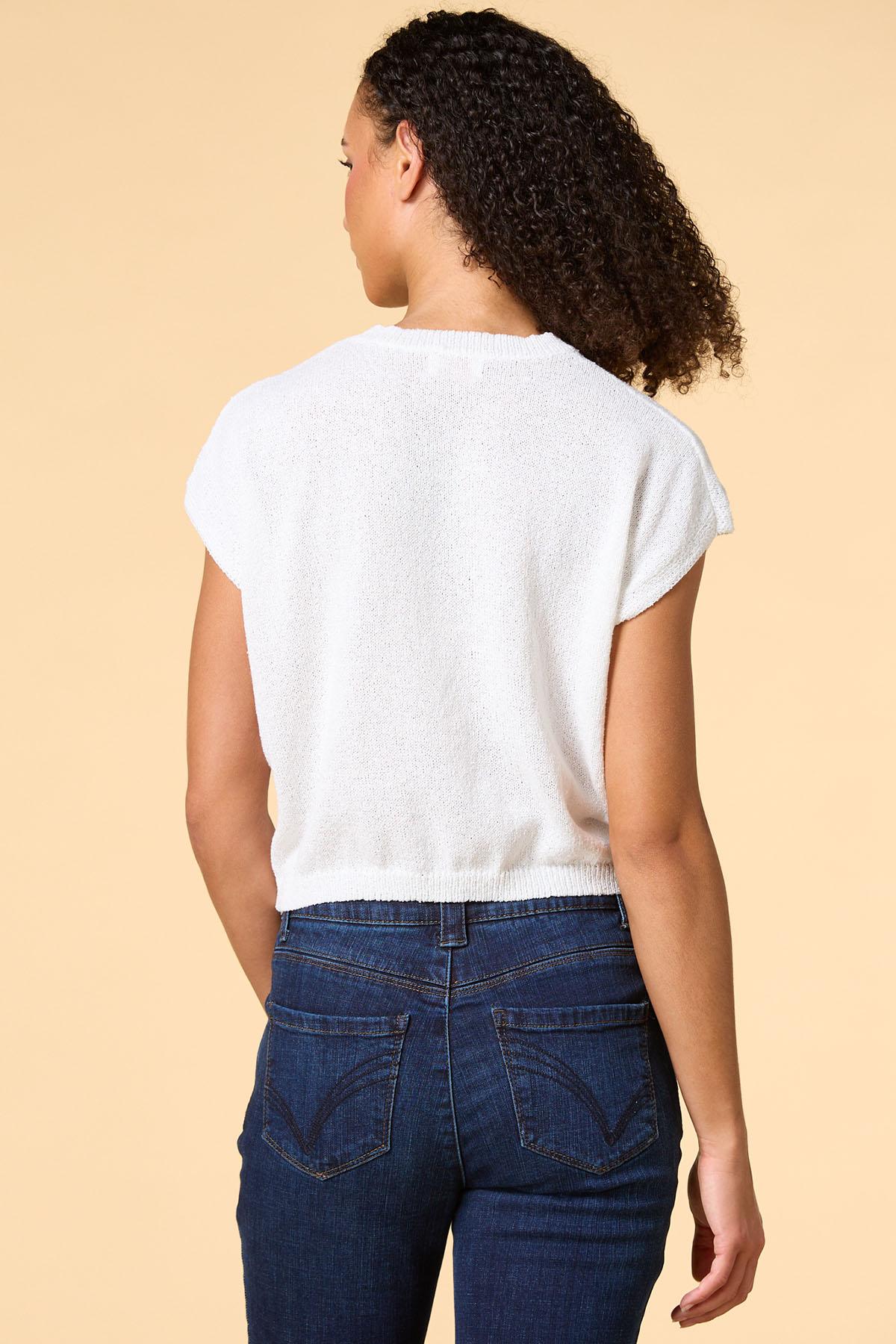 Versona born in the usa sequin sweater WHITE