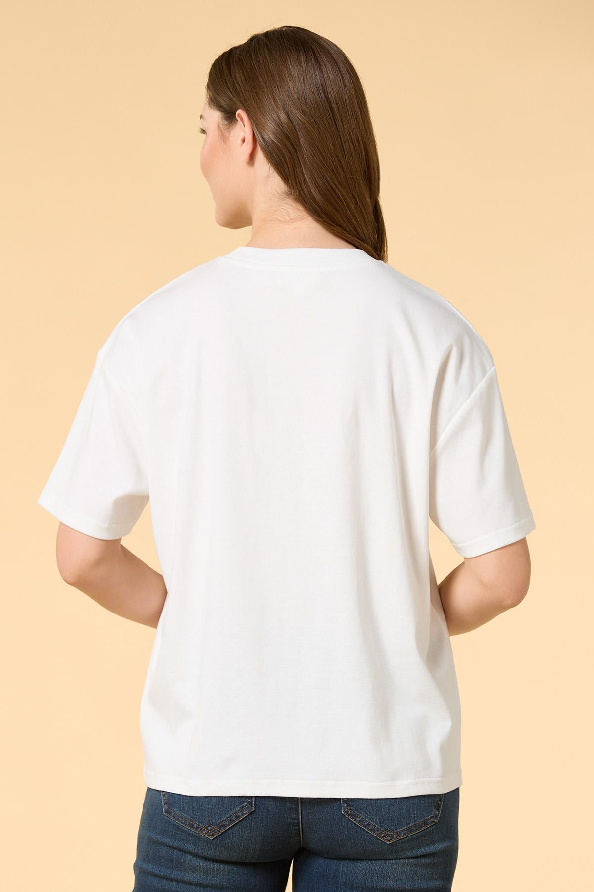 Versona american flag graphic tee WHITE