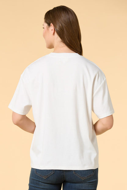 Versona american flag graphic tee WHITE