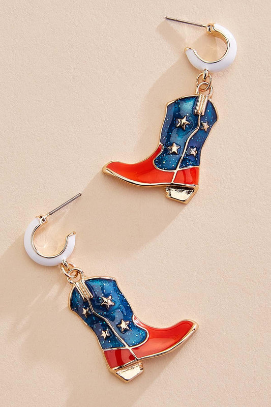 Versona americana boot icon earrings ELECTRIC_STORM