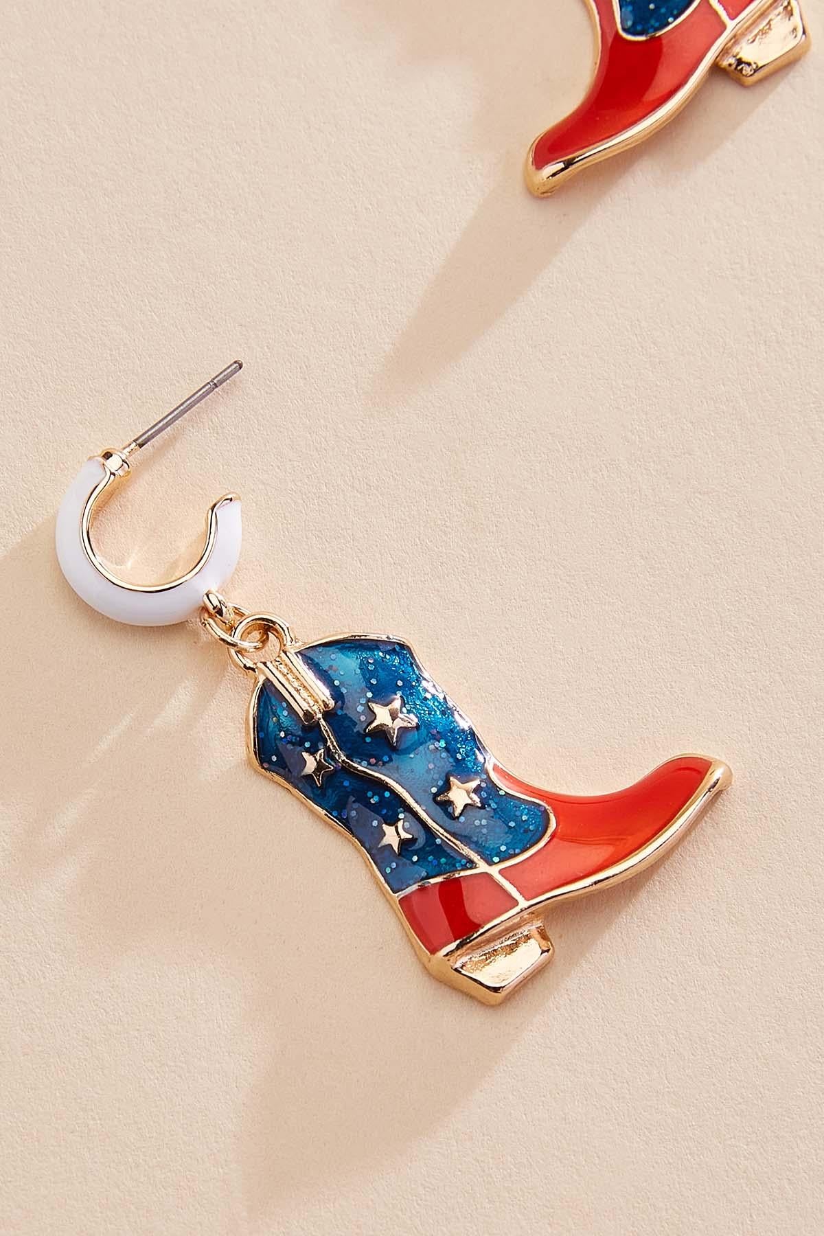 Versona americana boot icon earrings ELECTRIC_STORM