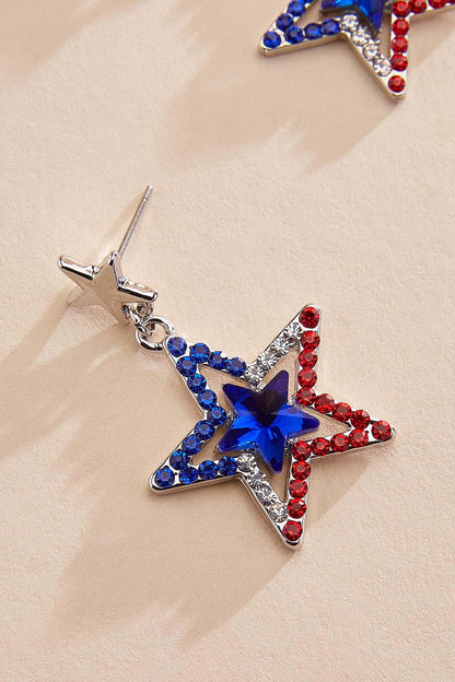 Versona americana rhinestone star earrings ELECTRIC_STORM