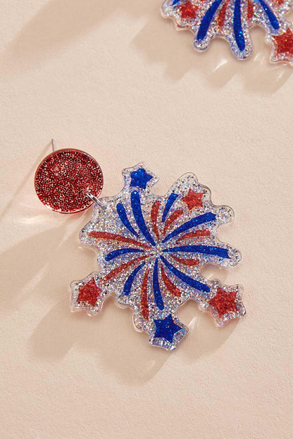 Versona glittery americana firework earrings RACING_RED