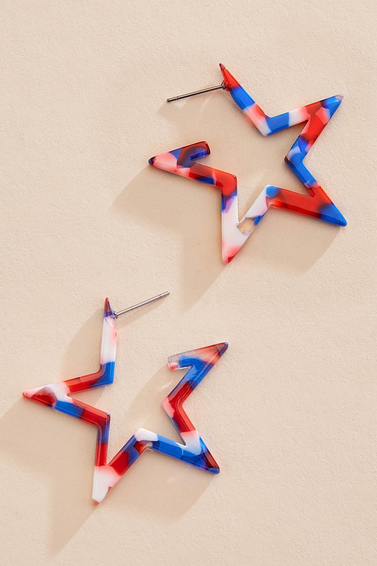 Versona americana star hoop earrings RACING_RED