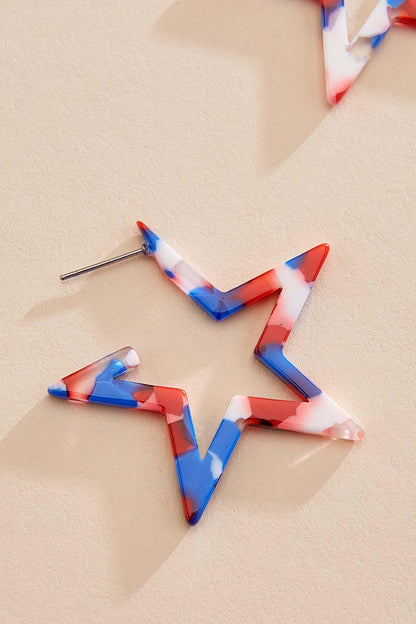 Versona americana star hoop earrings RACING_RED