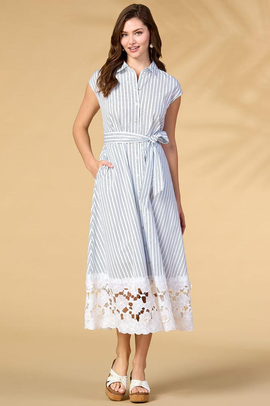 Versona spring water shirt dress BLUE_MULTI