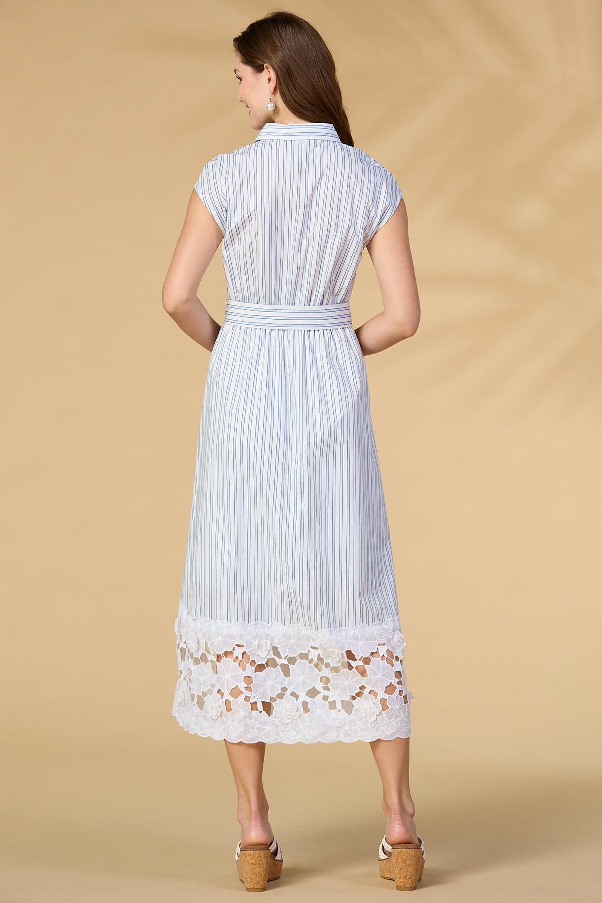 Versona spring water shirt dress BLUE_MULTI