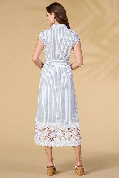 Versona spring water shirt dress BLUE_MULTI