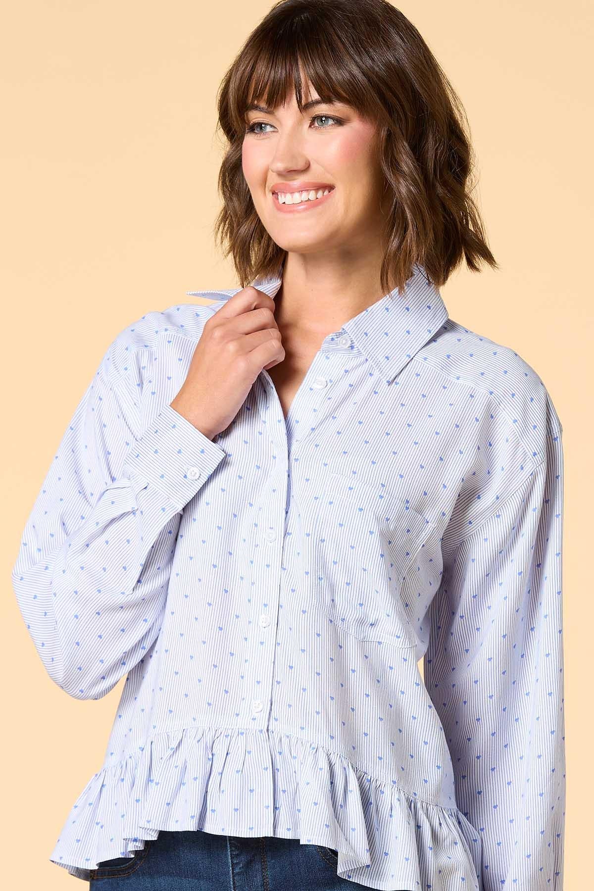 Versona heart on my sleeve shirt BLUE