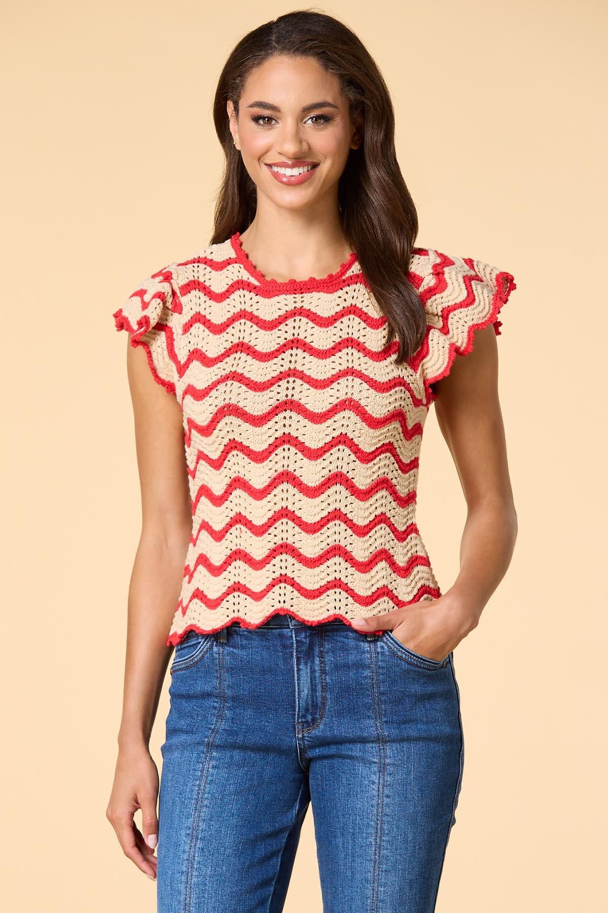Versona wave after wave pullover RED