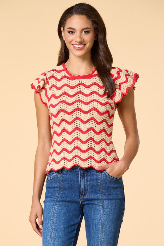 Versona wave after wave pullover RED