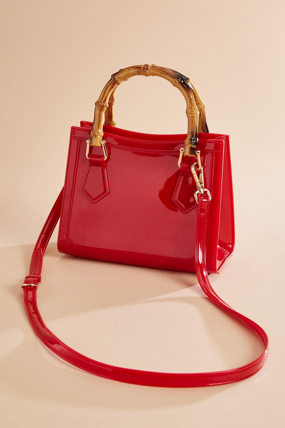 Versona red jelly tote crossbody RED