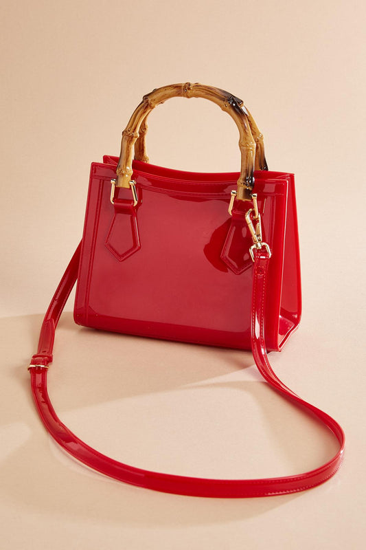 Versona red jelly tote crossbody RED