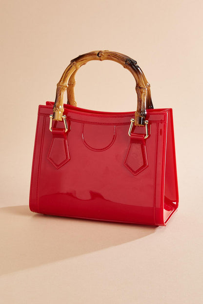 Versona red jelly tote crossbody RED