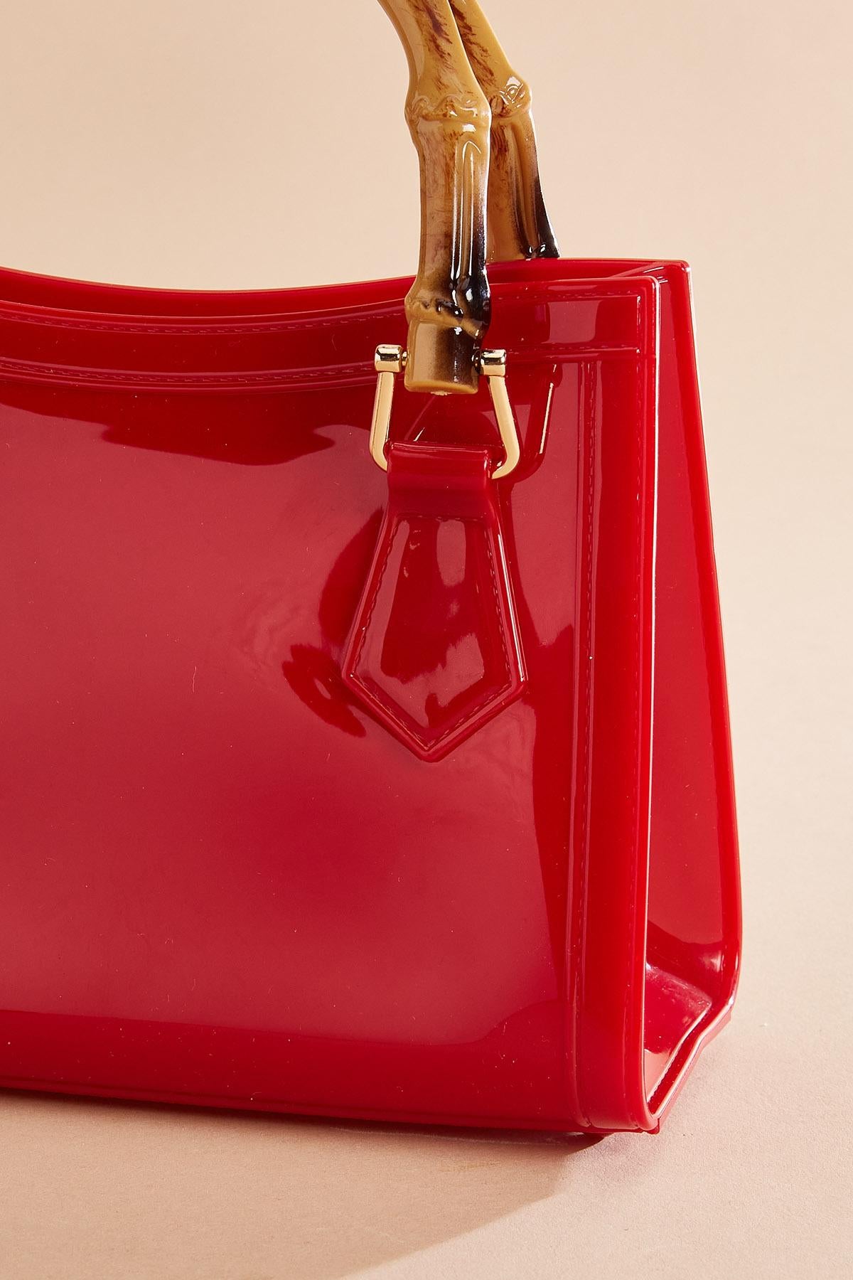 Versona red jelly tote crossbody RED