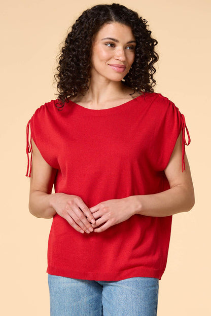 Versona tie with a smile pullover RED