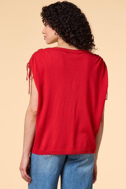 Versona tie with a smile pullover RED